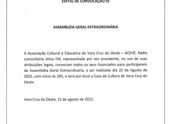 Convite assembleia ACEVE