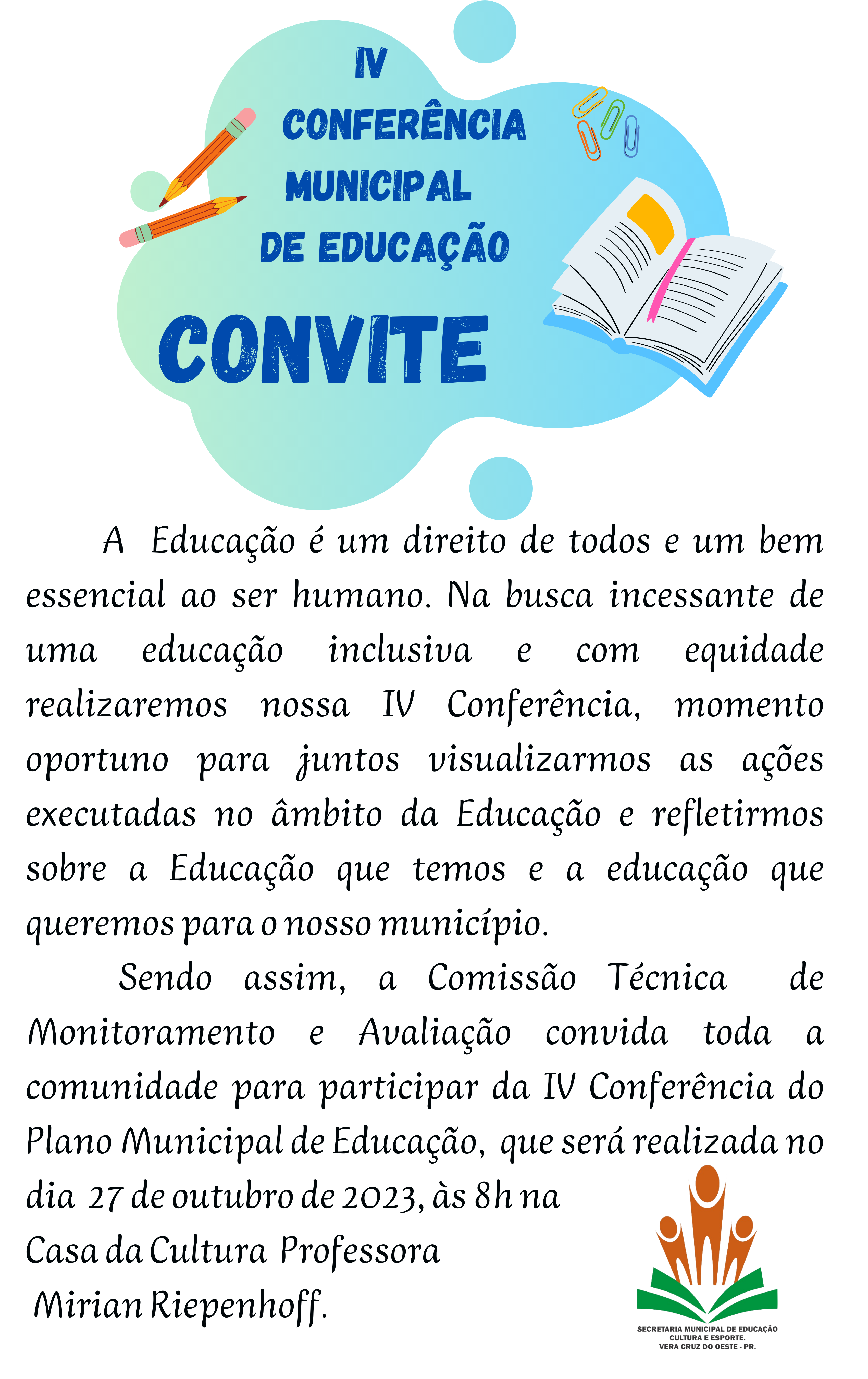 IV CONFERENCIA MUNICIPAL DE EDUCAÇÃO