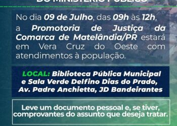 Atendimento do Ministério Público em Vera Cruz do Oeste