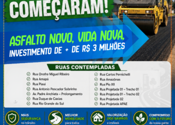 🚧✨ As obras do programa Asfalto Novo, Vida Nova já começaram em Vera Cruz do Oeste!