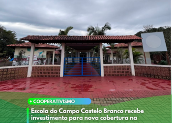 Escola Municipal do Campo Castelo Branco recebe cobertura na passarela de entrada